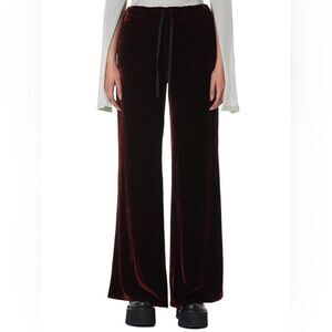 H. Lorenzo unravel luxury burgundy palazzo trousers Style UWCA038E18136001-
